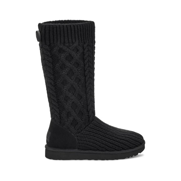 🆕UGG Classic Cardi Cable Knit Boot 8 Black - Picture 3 of 12